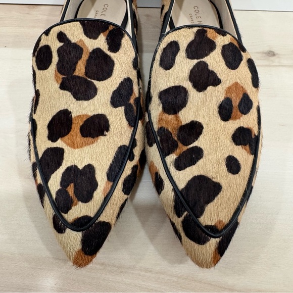 Cole Haan Women's Size 7 Dellora Skimmer Ocelot Hair Calf Animal Print Loafer - Picture 3 of 12